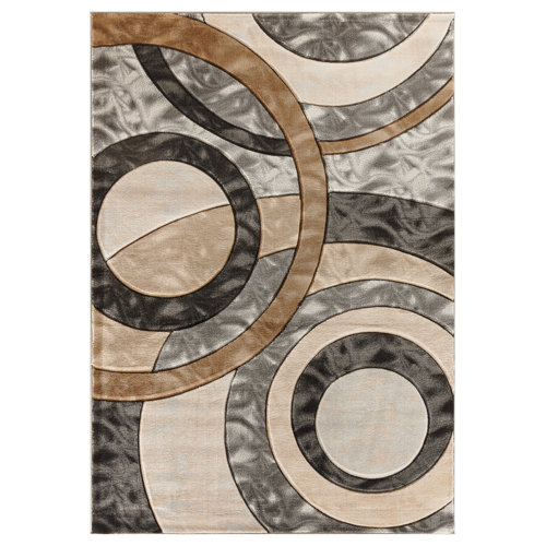 Wrought Studio Adonia Abstract Brown/Gray/Black Area Rug & Reviews